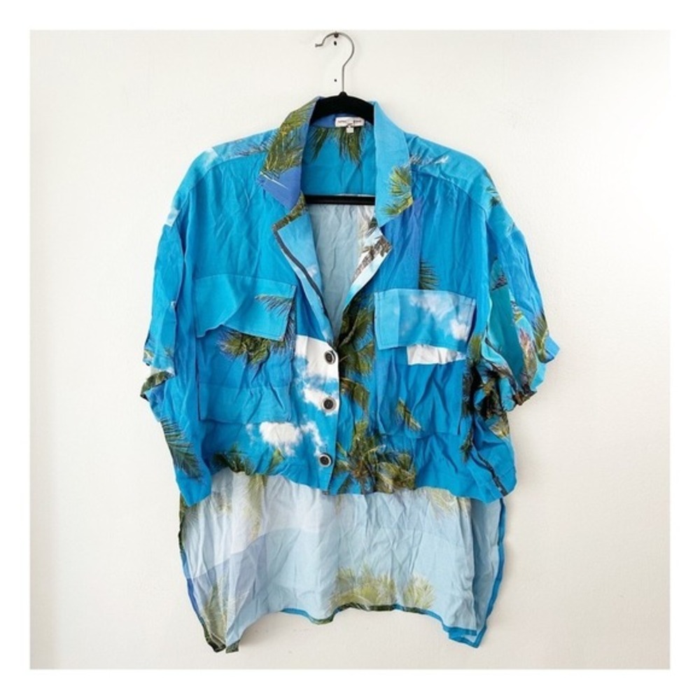 Natasha Zinko Hawaii Printed crepe‎ oversized Shirt size 34/Small